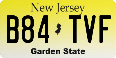 NJ license plate B84TVF