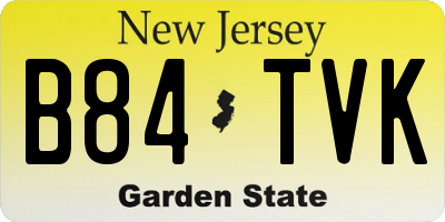 NJ license plate B84TVK
