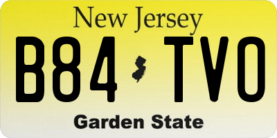 NJ license plate B84TVO