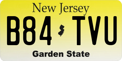 NJ license plate B84TVU