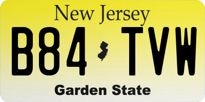 NJ license plate B84TVW