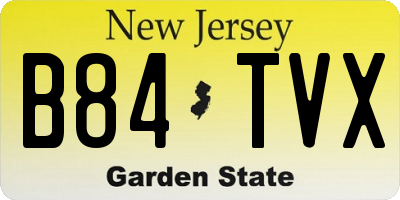 NJ license plate B84TVX