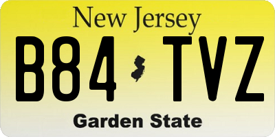 NJ license plate B84TVZ