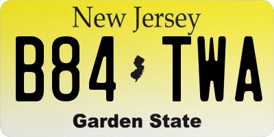 NJ license plate B84TWA