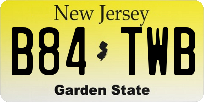 NJ license plate B84TWB