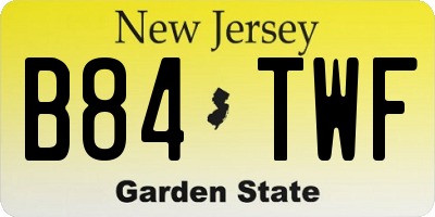 NJ license plate B84TWF