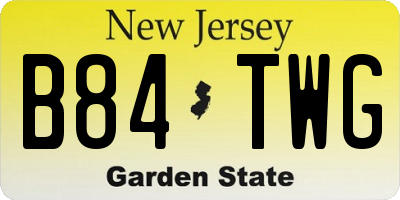 NJ license plate B84TWG