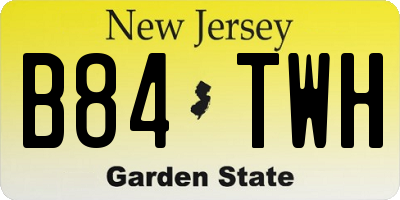 NJ license plate B84TWH