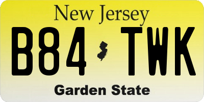 NJ license plate B84TWK