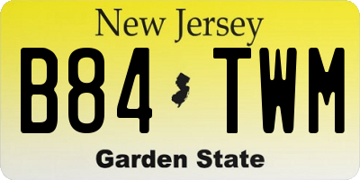 NJ license plate B84TWM