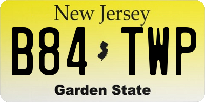 NJ license plate B84TWP