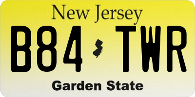 NJ license plate B84TWR