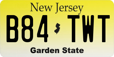 NJ license plate B84TWT