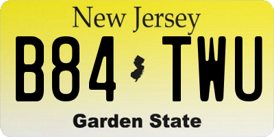 NJ license plate B84TWU