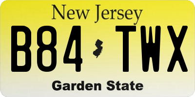 NJ license plate B84TWX