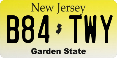 NJ license plate B84TWY