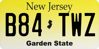 NJ license plate B84TWZ