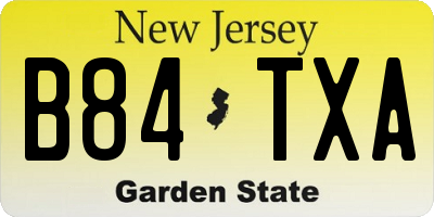 NJ license plate B84TXA