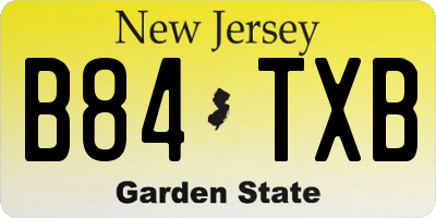 NJ license plate B84TXB