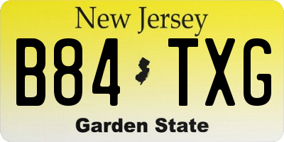 NJ license plate B84TXG