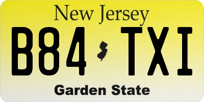 NJ license plate B84TXI