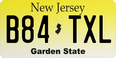 NJ license plate B84TXL