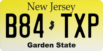 NJ license plate B84TXP