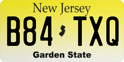 NJ license plate B84TXQ