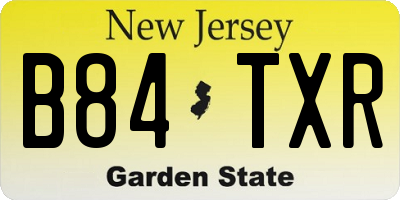 NJ license plate B84TXR