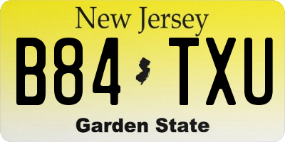NJ license plate B84TXU