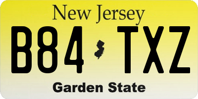 NJ license plate B84TXZ