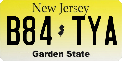 NJ license plate B84TYA