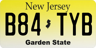 NJ license plate B84TYB