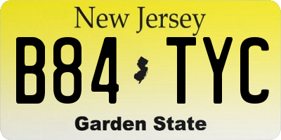 NJ license plate B84TYC