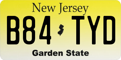 NJ license plate B84TYD