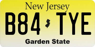 NJ license plate B84TYE