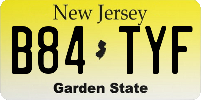 NJ license plate B84TYF