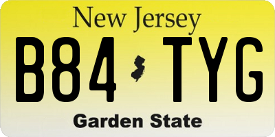 NJ license plate B84TYG