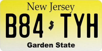 NJ license plate B84TYH