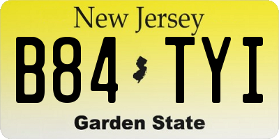NJ license plate B84TYI