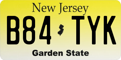 NJ license plate B84TYK