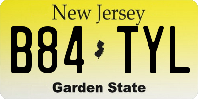 NJ license plate B84TYL