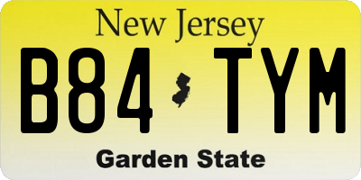 NJ license plate B84TYM