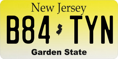NJ license plate B84TYN