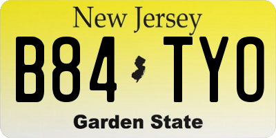 NJ license plate B84TYO