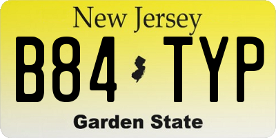 NJ license plate B84TYP