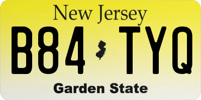 NJ license plate B84TYQ