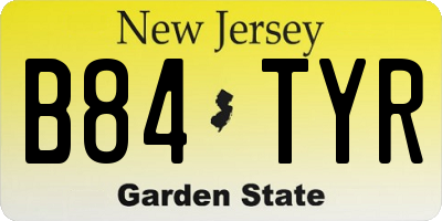 NJ license plate B84TYR