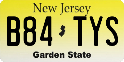 NJ license plate B84TYS