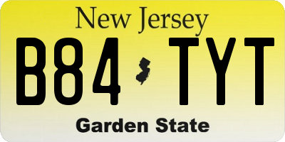 NJ license plate B84TYT